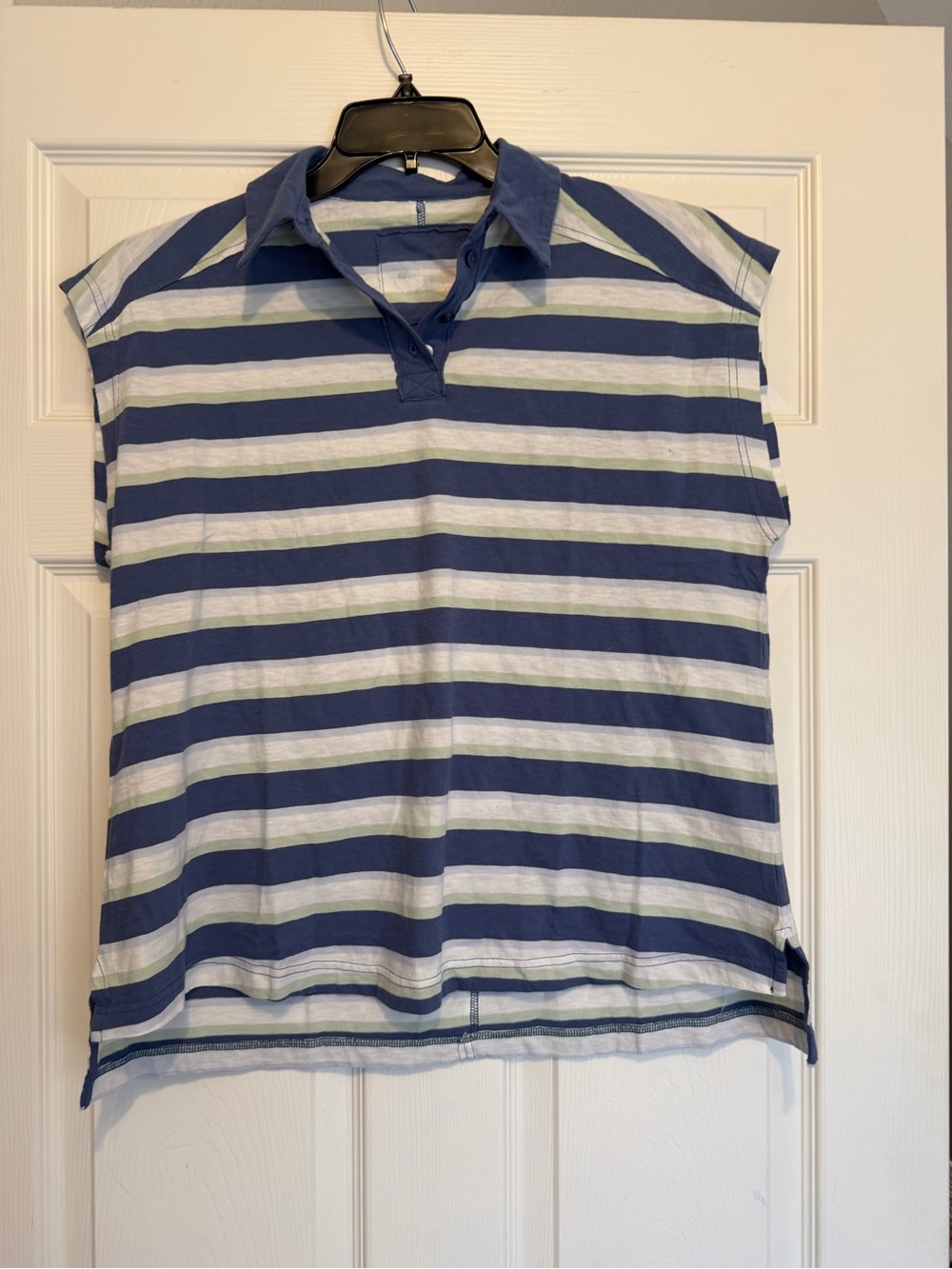 aerie Navy and White Striped Men's Polo
